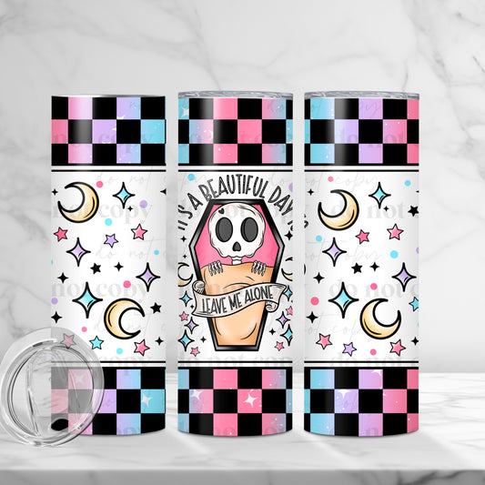 Leave Me Alone sublimation tumbler wrap