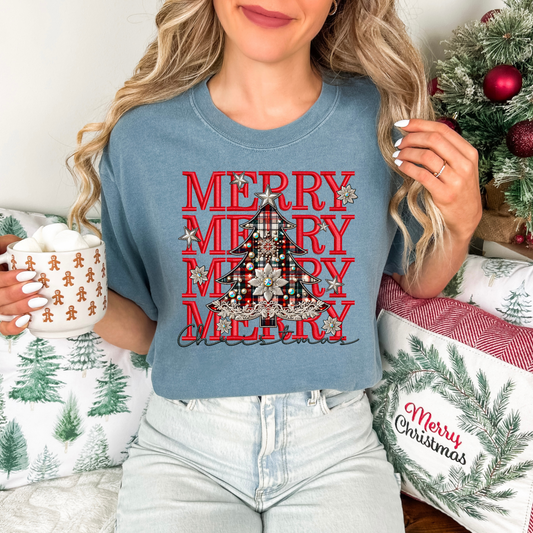 Merry Tree Faux Embroidery — CLEAR FILM