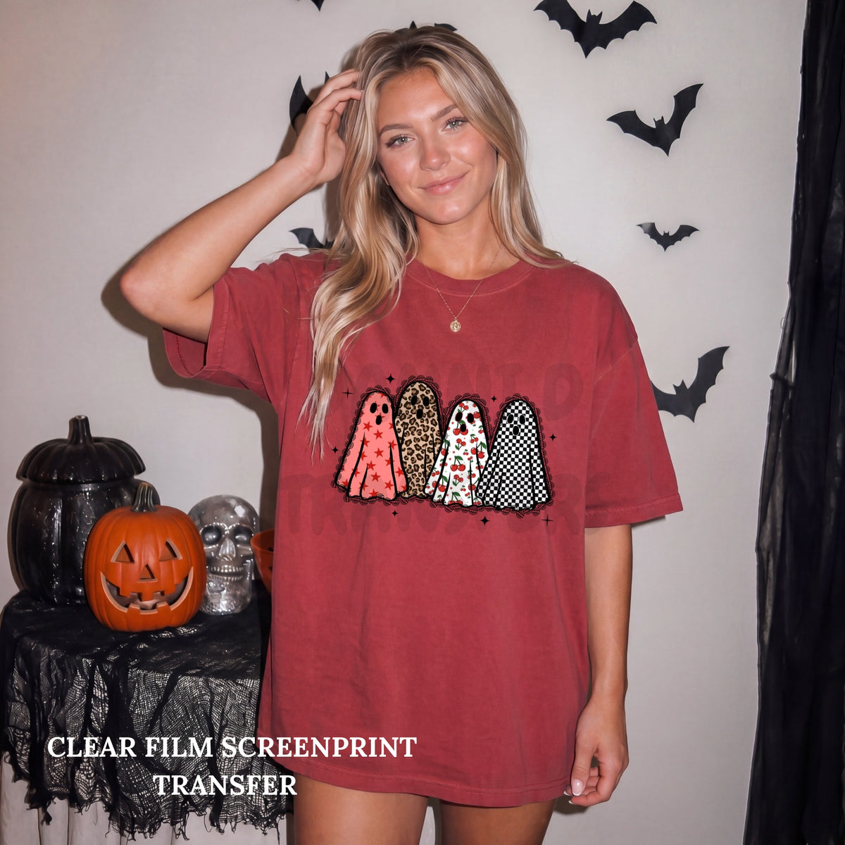 Cherry Star Ghosties- Clear Film Screen Print
