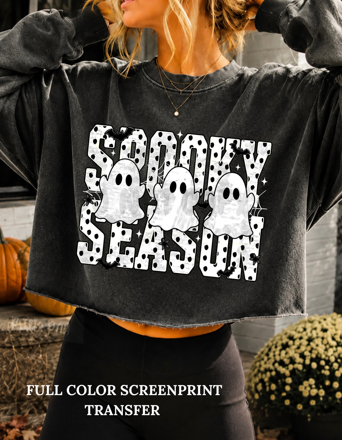 Polka Dot Spooky Season-Clear Film Screen Print