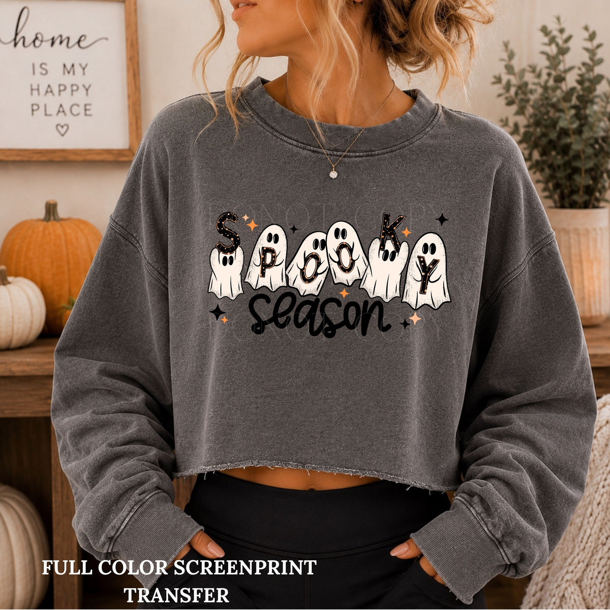 Spooky Season Ghosts -Clear Film Screen Print