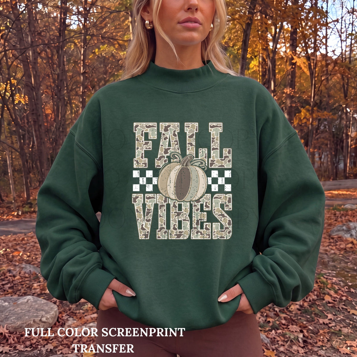 Camo Fall Vibes-Clear Film Screen Print