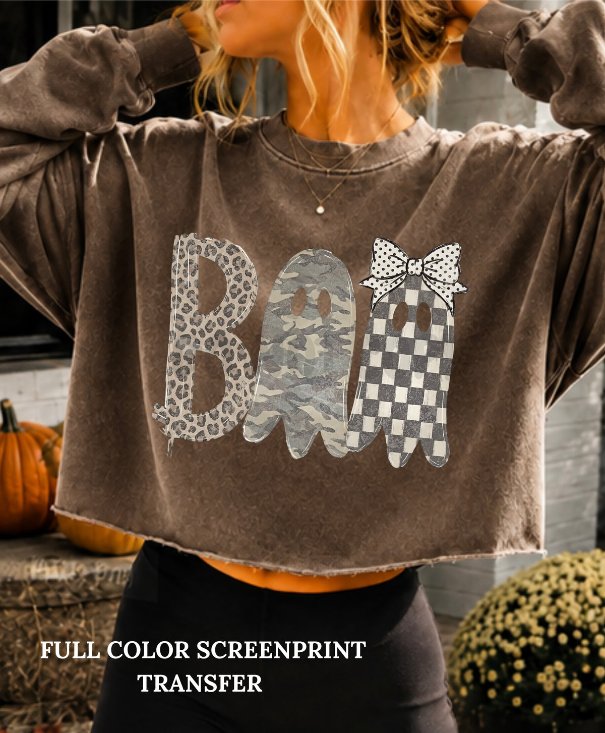 Camo Boo-Clear Film Screen Print