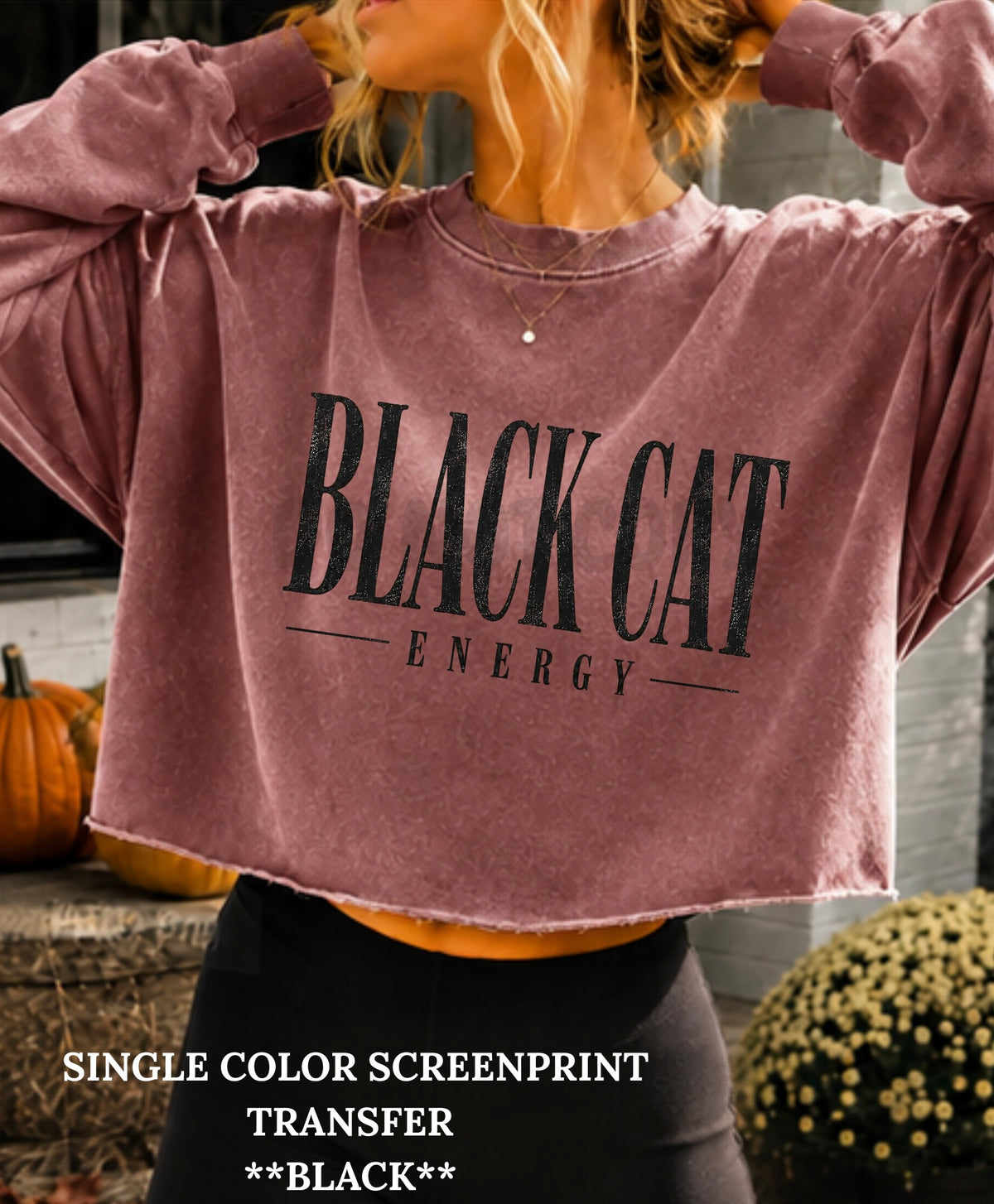 Black Cat Single Color  *BLACK INK* Single Color Screen Print Transfer
