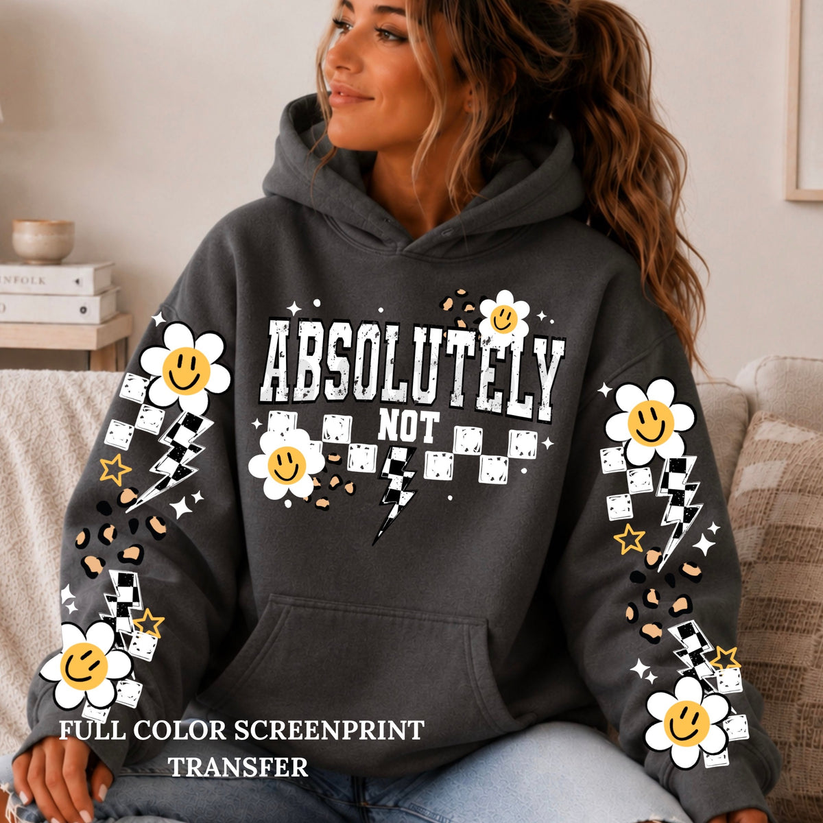 Absolutely Not w/ 2 Sleeves -Clear Film Screen Print