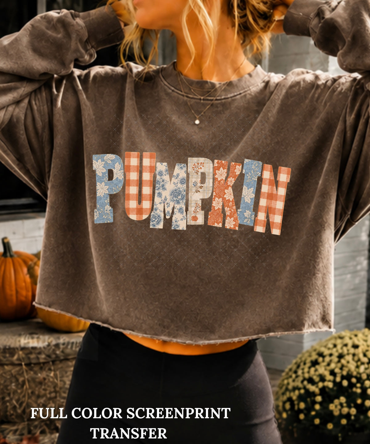 Pumpkin Patterned -Clear Film Screen Print