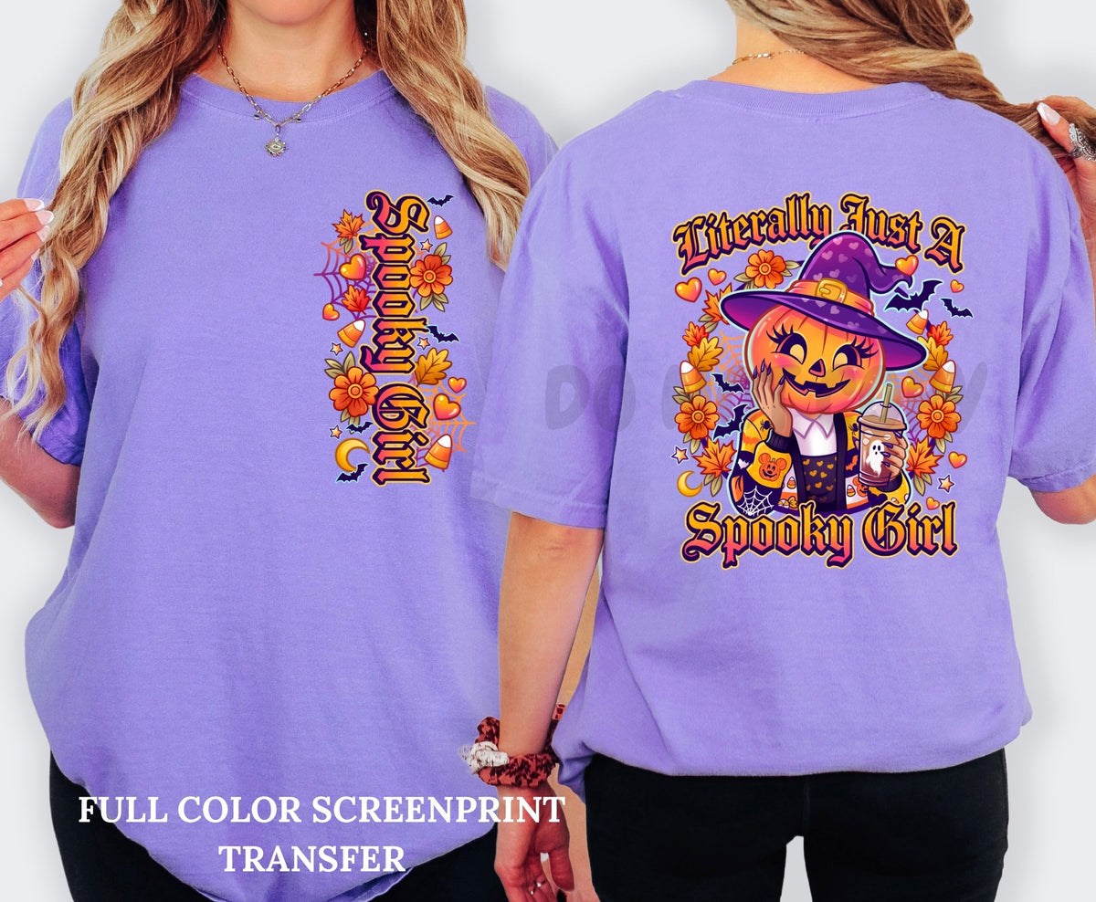 Spooky Girl w/ 1 Sleeve - Clear Film Screen Print