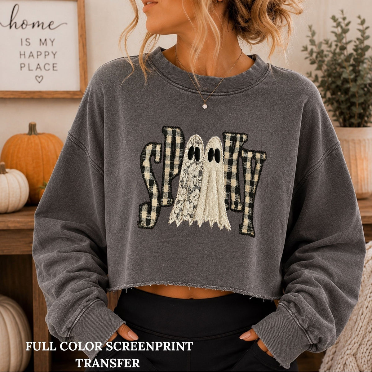 Plaid Spooky Ghosts-Clear Film Screen Print