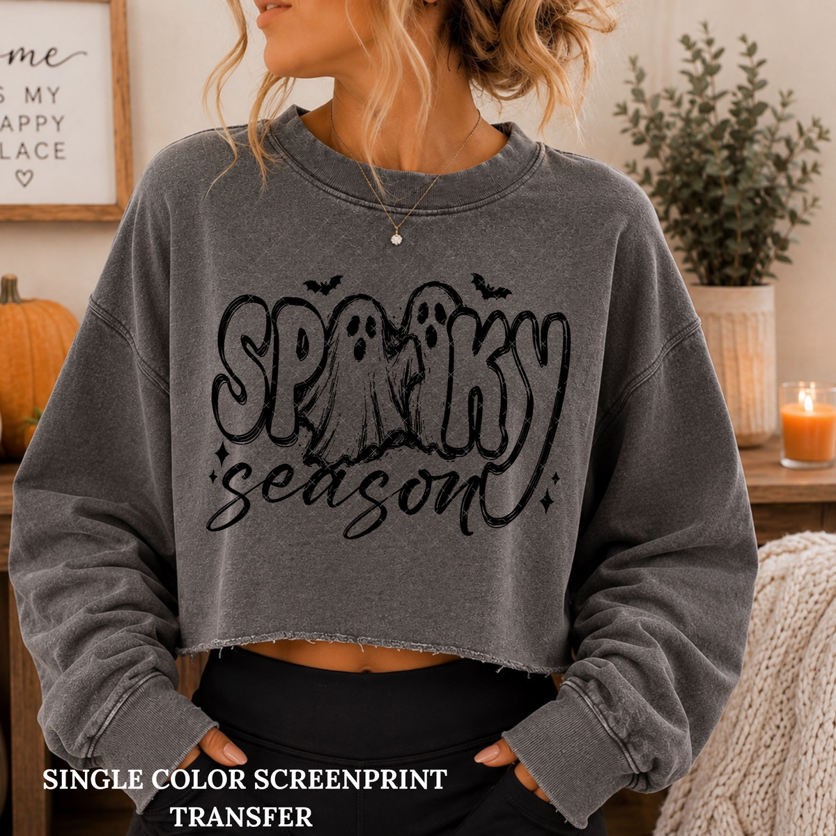 Spooky Season Single Color  *BLACK INK* Single Color Screen Print Transfer