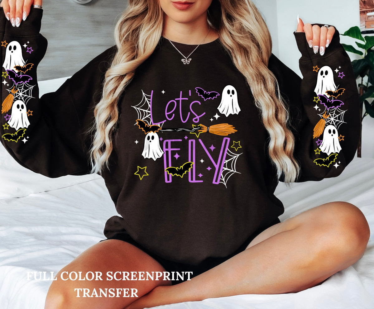 Let's Fly w/ 2 Sleeves - Clear Film Screen Print
