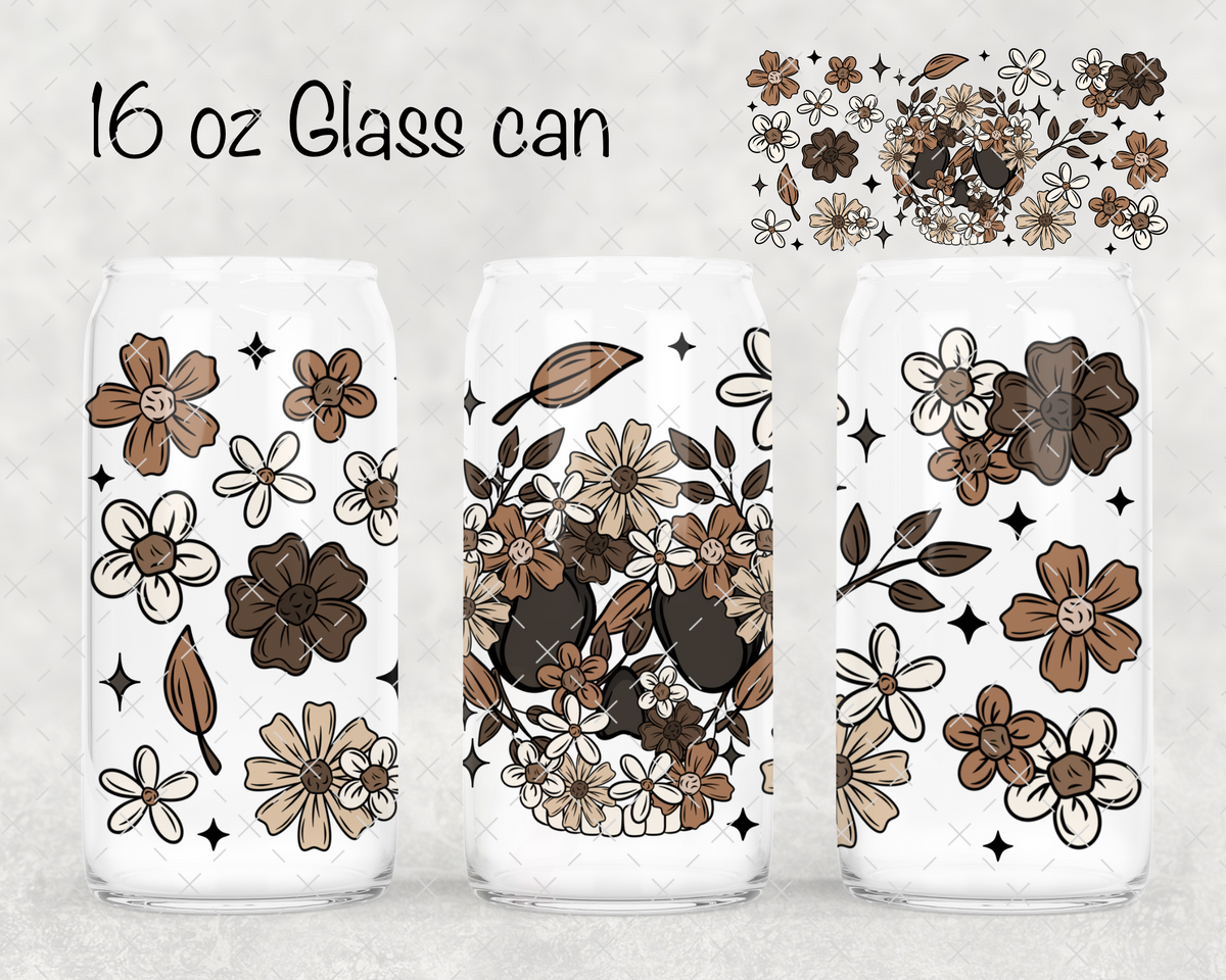 Neutral Floral Skellie UV Cup Wrap
