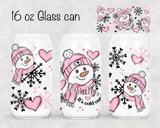 Pink Snowman UV Cup Wrap