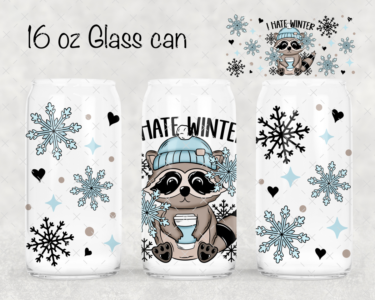 Raccoon I Hate Winter UV Cup Wrap