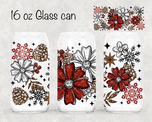 Red Christmas Florals UV Cup Wrap