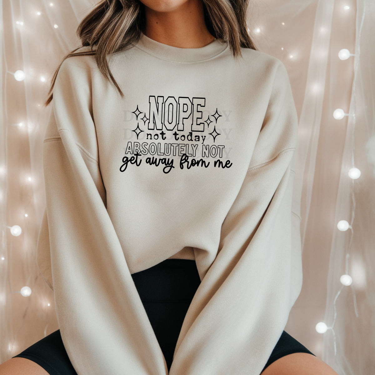 Nope Not Today Single Color  * BLACK INK* Single Color Screen Print Transfer