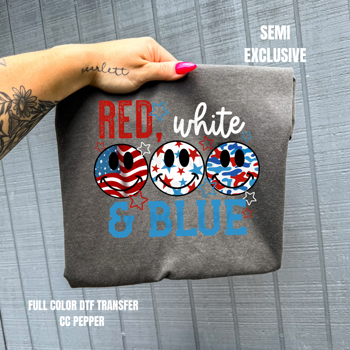 **SEMI-EXCLUSIVE** Red White & Blue-DTF TRANSFER