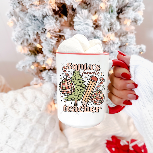 Santa's Favorite Teacher UV Decal