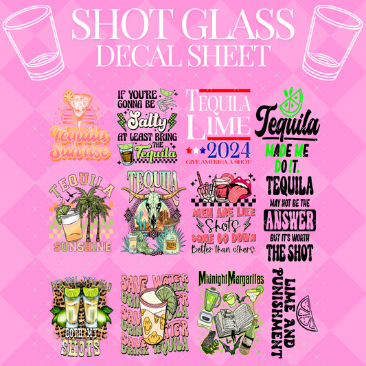 Tequila Shot Glass UV Decal Element Sheet