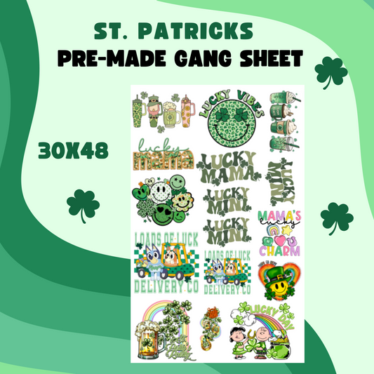 30X48 St. Patrick's PRE-MADE Gang sheet