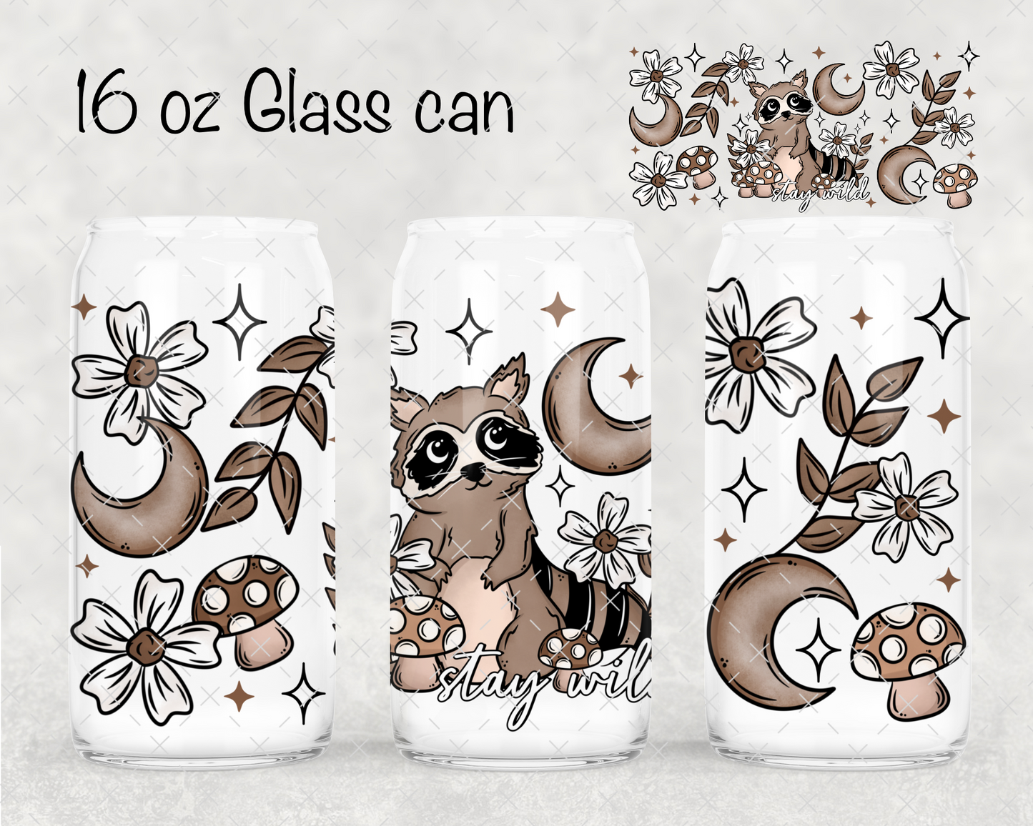 Stay Wild Raccoon UV Cup Wrap