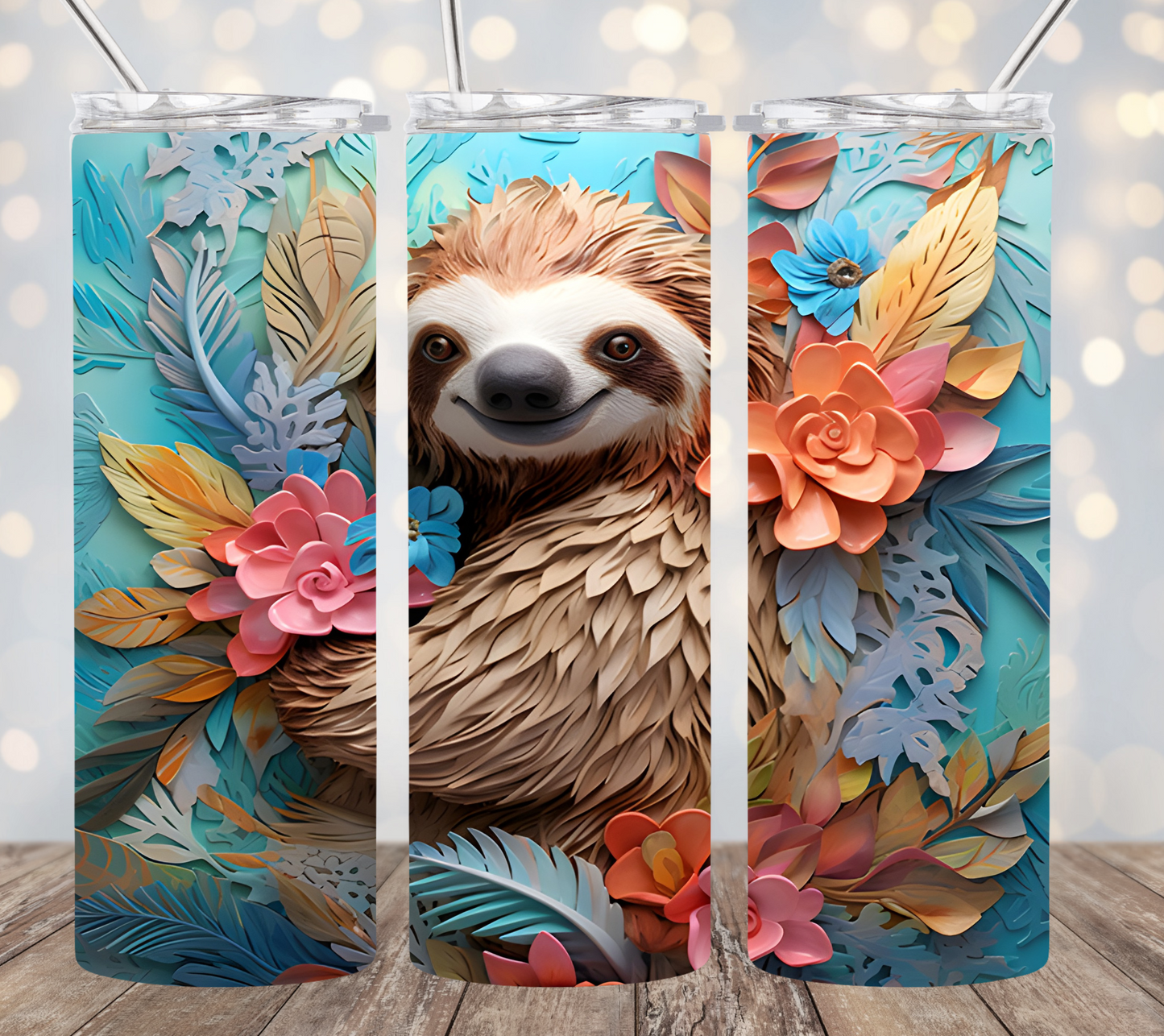 3D Sloth sublimation print