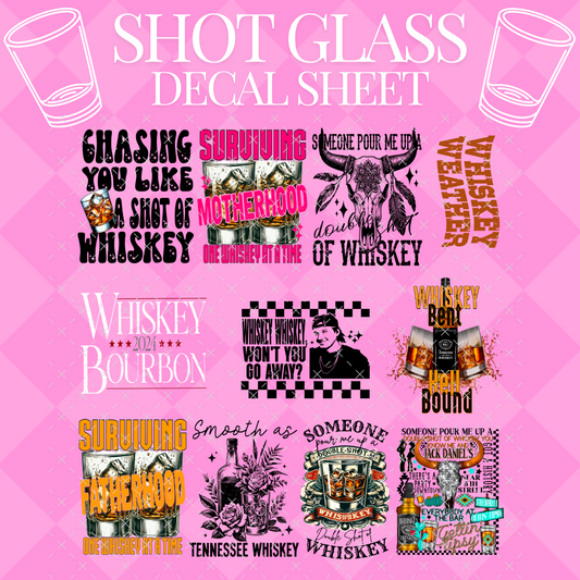 Whiskey Shot Glass UV Decal Element Sheet