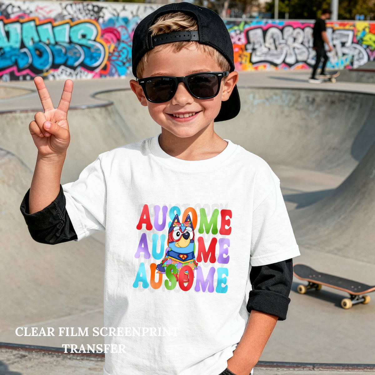 YOUTH Ausome Blue Dog -Clear Film Screen Print YOUTH
