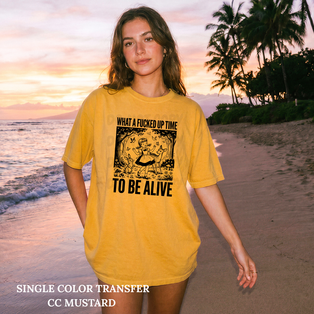 F Up Time To Be Alive Single Color  *BLACK INK* Single Color Screen Print Transfer