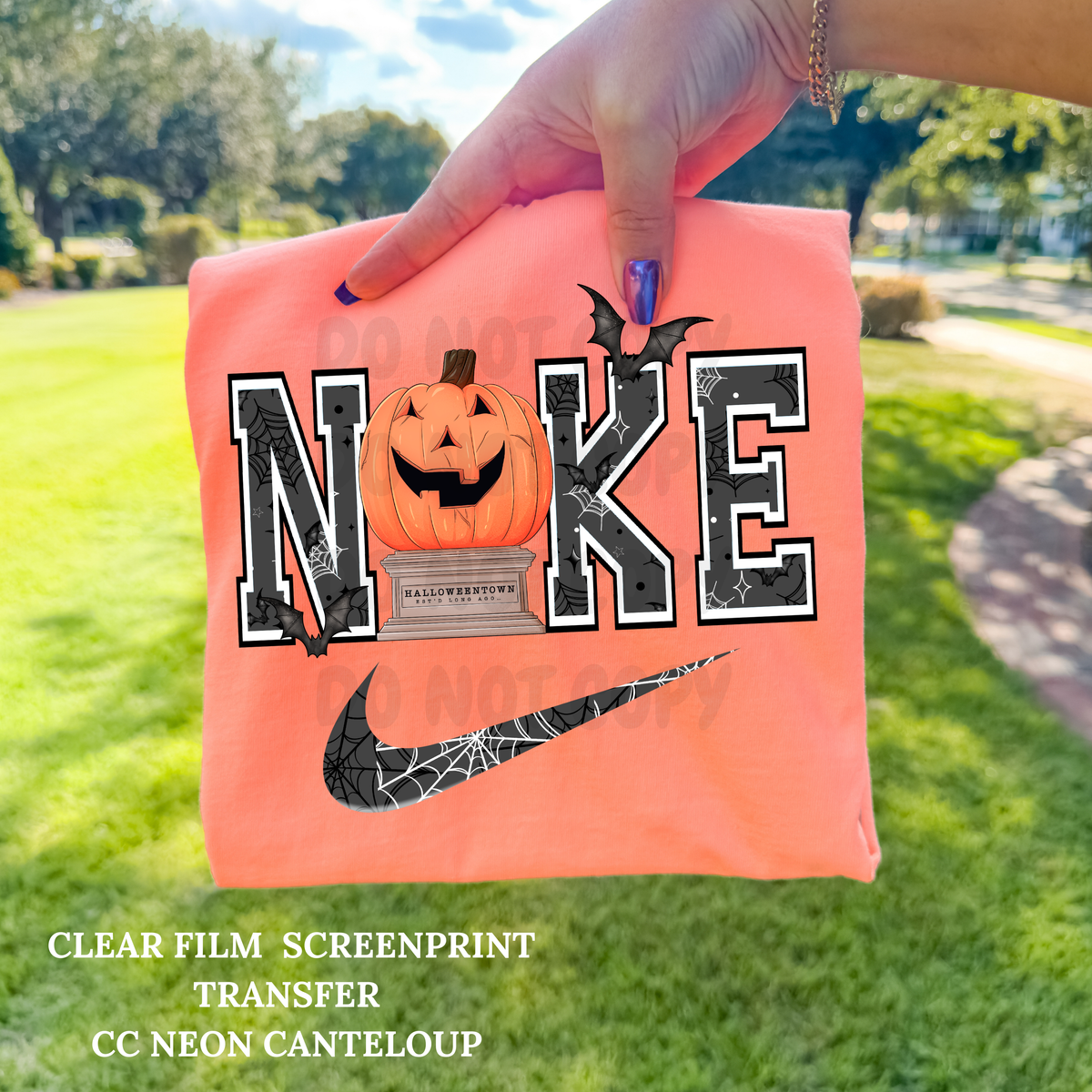 Halloweentown Swoosh -Clear Film Screen Print