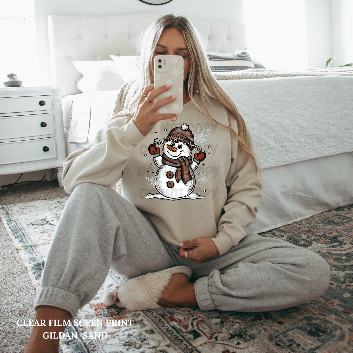 Let It Snow Pattern Snowman-Clear Film