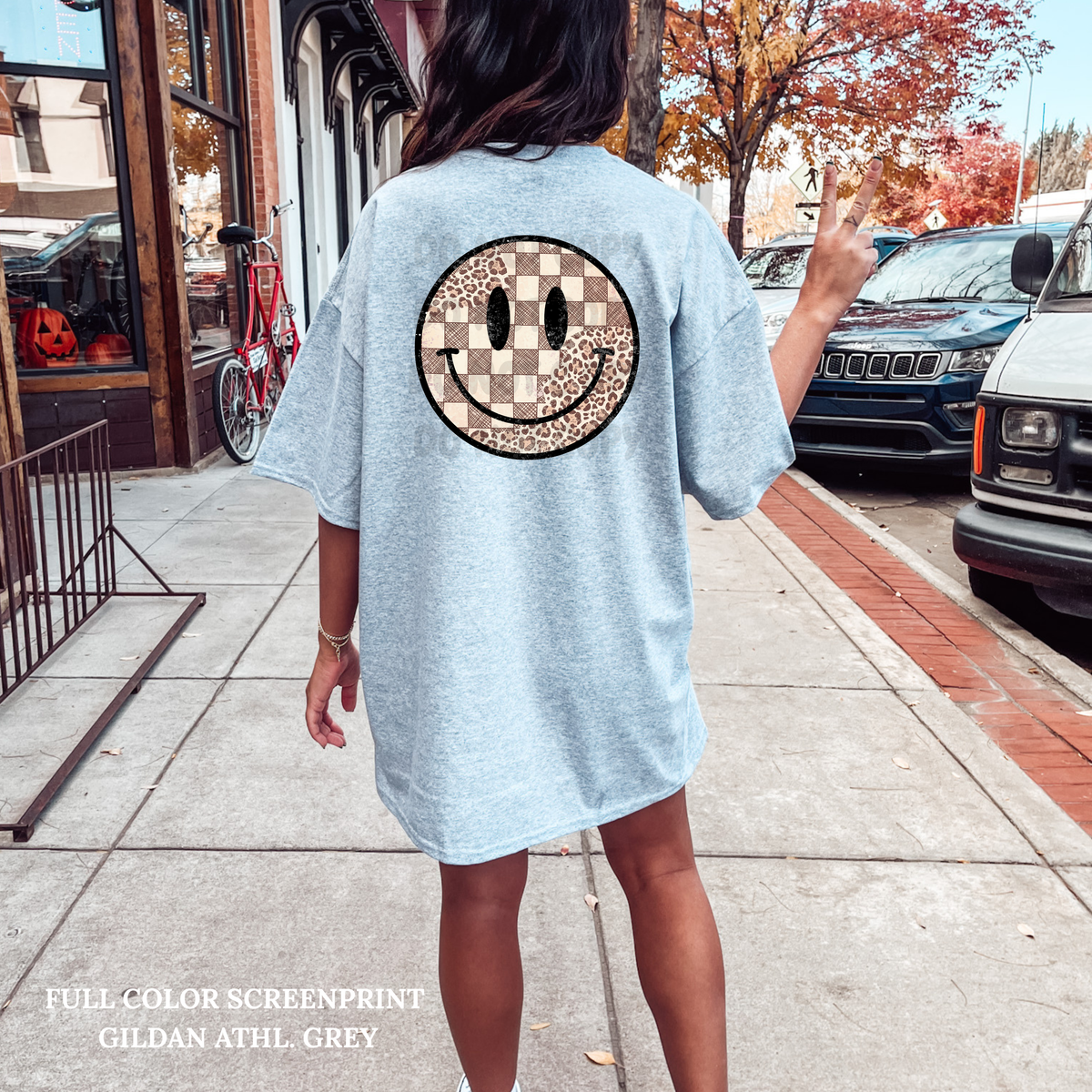 Checker Cheetah Smiley-Clear Film