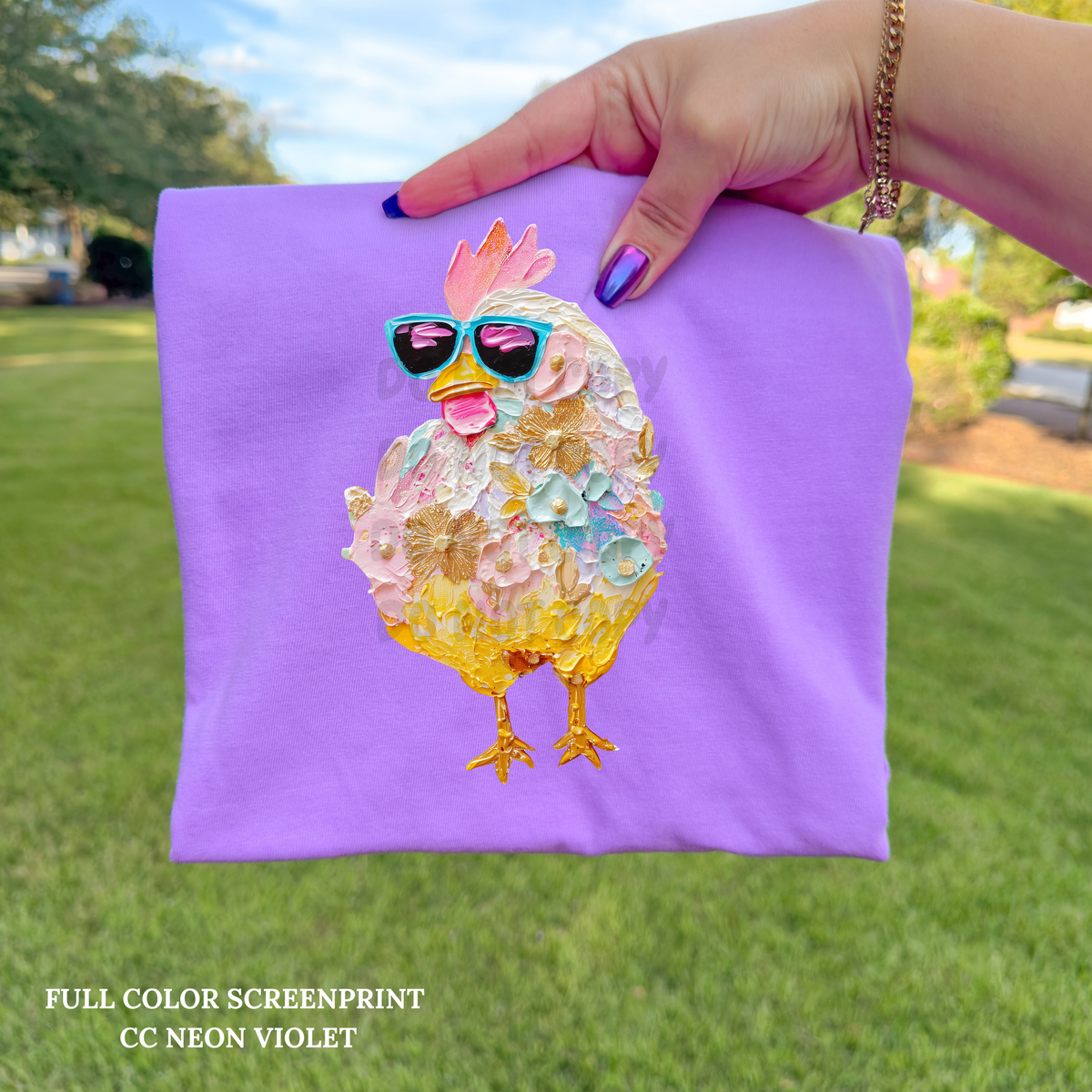 Floral Chicken-Clear Film