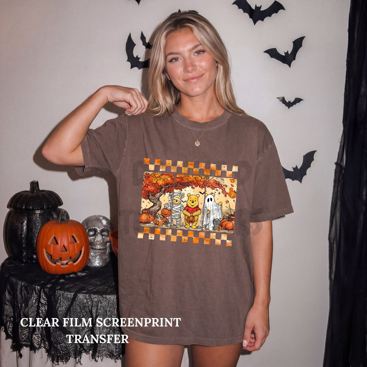Silly Bear Halloween-Clear Film Screen Print