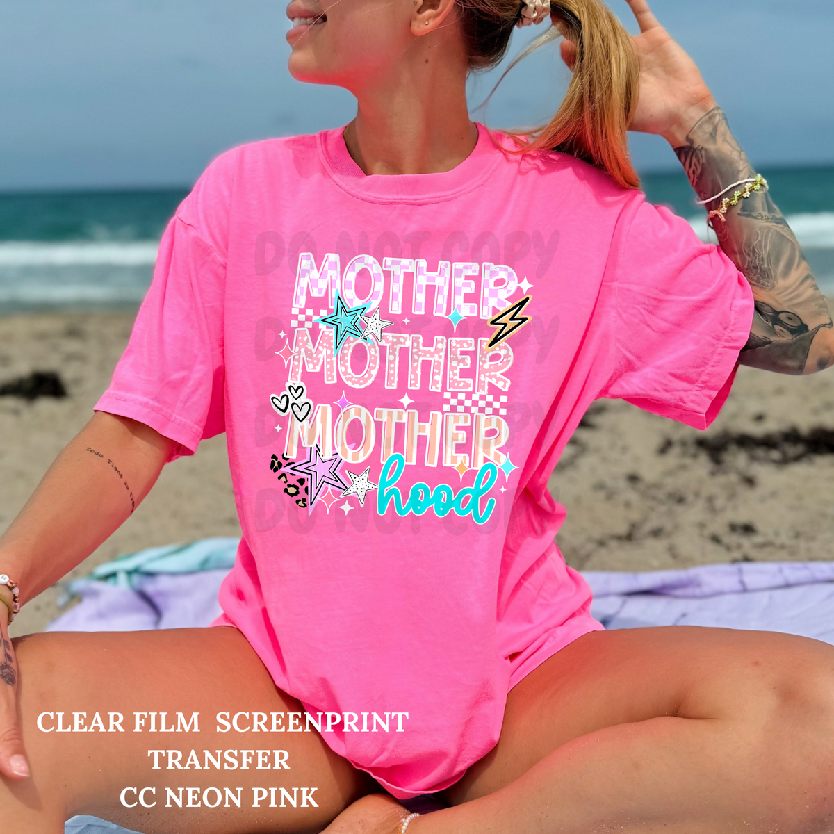 Checker Motherhood-Clear Film Screen Print