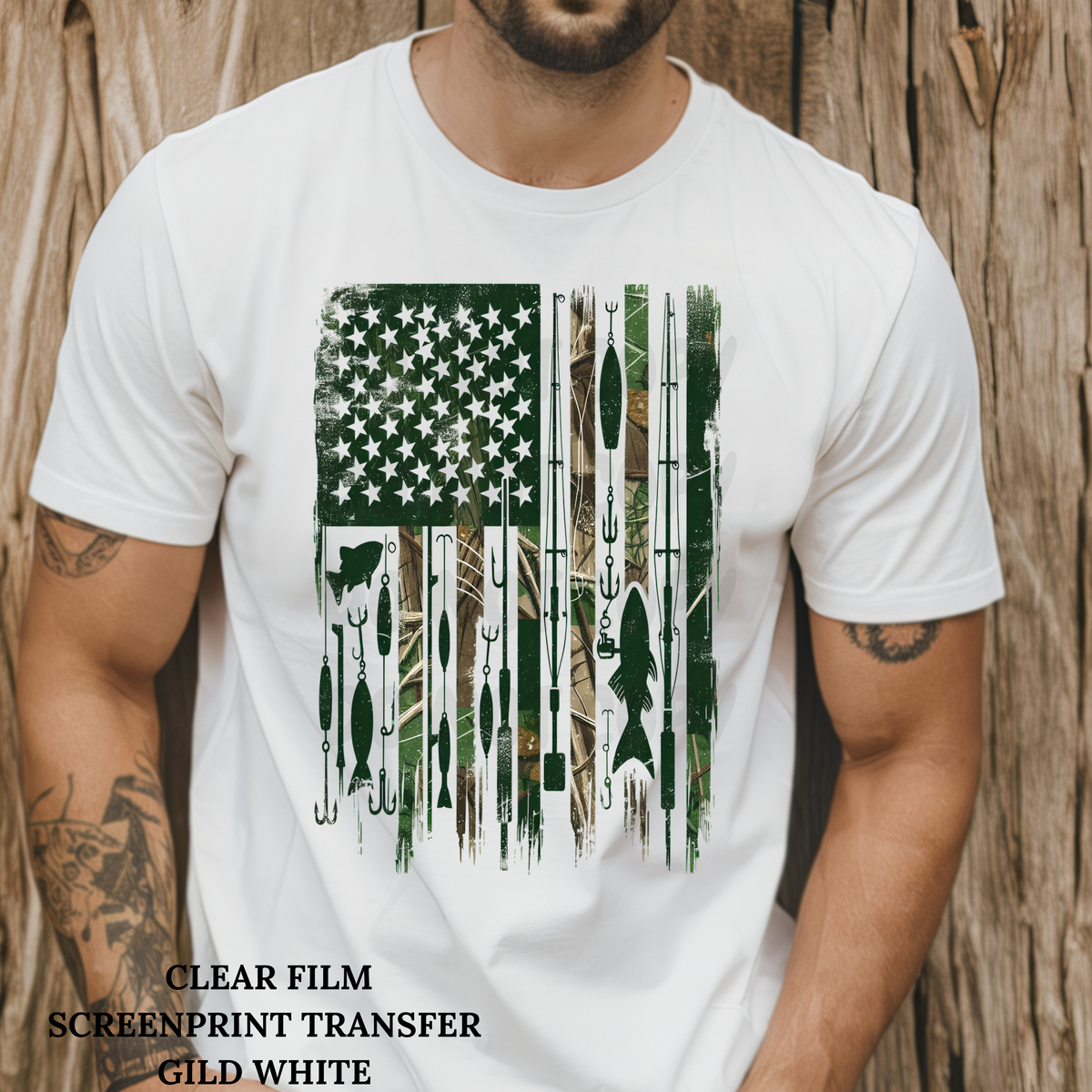 Camo Fish Flag -Clear Film