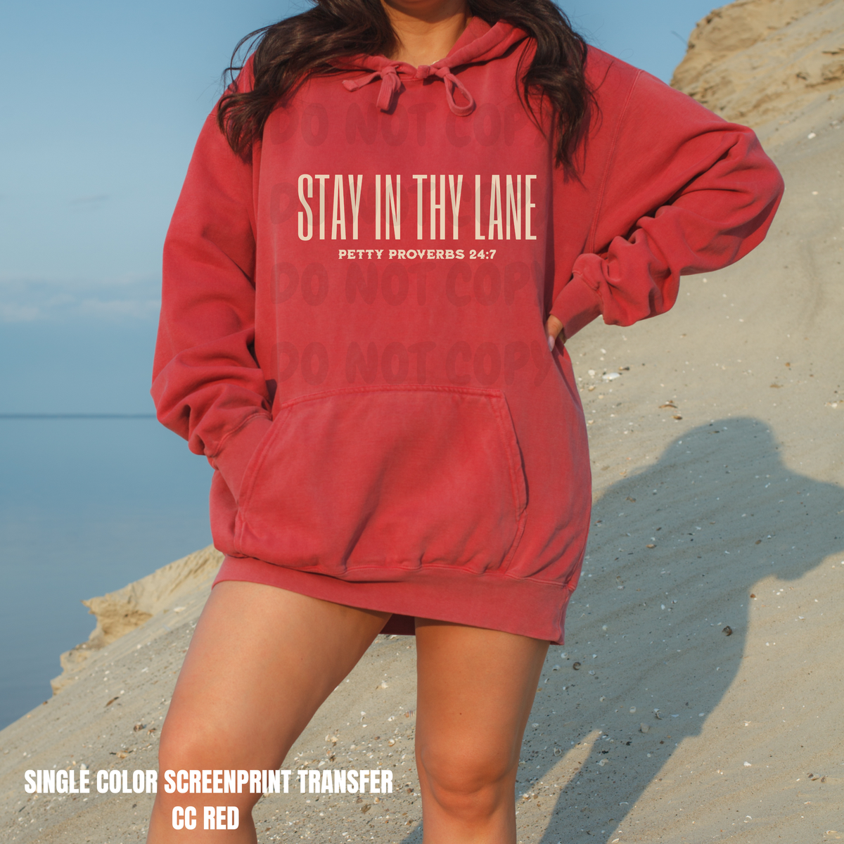 Stay In Thy Lane Single Color  *BEIGE INK* Single Color Screen Print Transfer