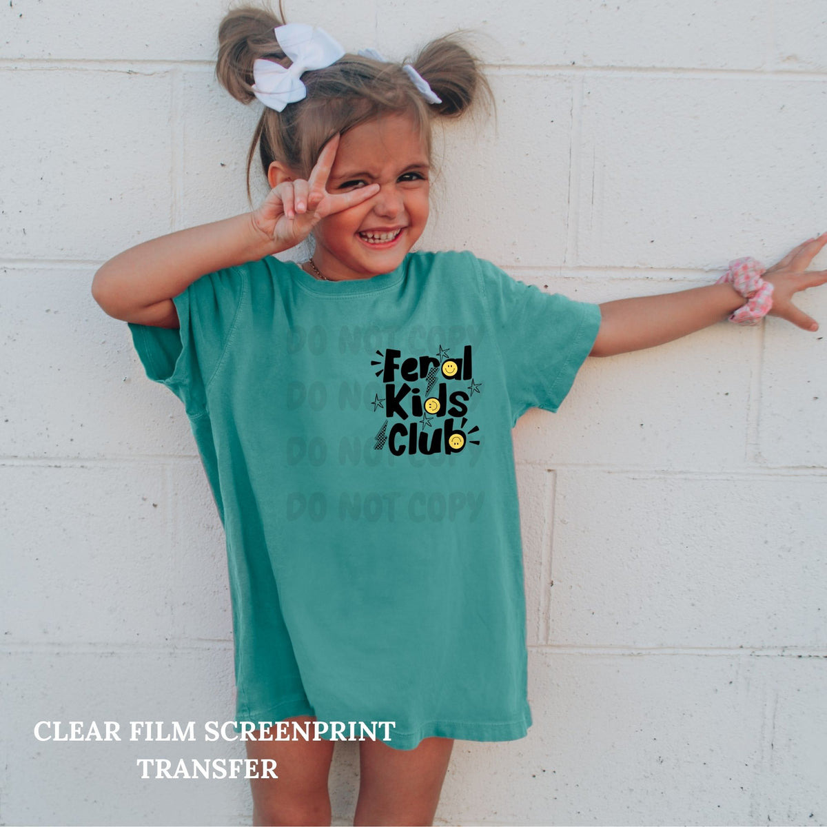 YOUTH POCKET Feral Kids Club Pocket Only  -Clear Film Screen Print YOUTH