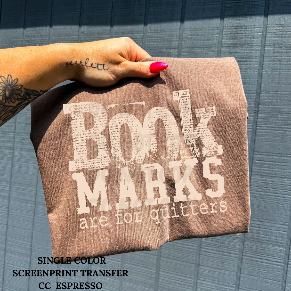 Bookmarks Single Color  * BEIGE INK* Single Color Screen Print Transfer