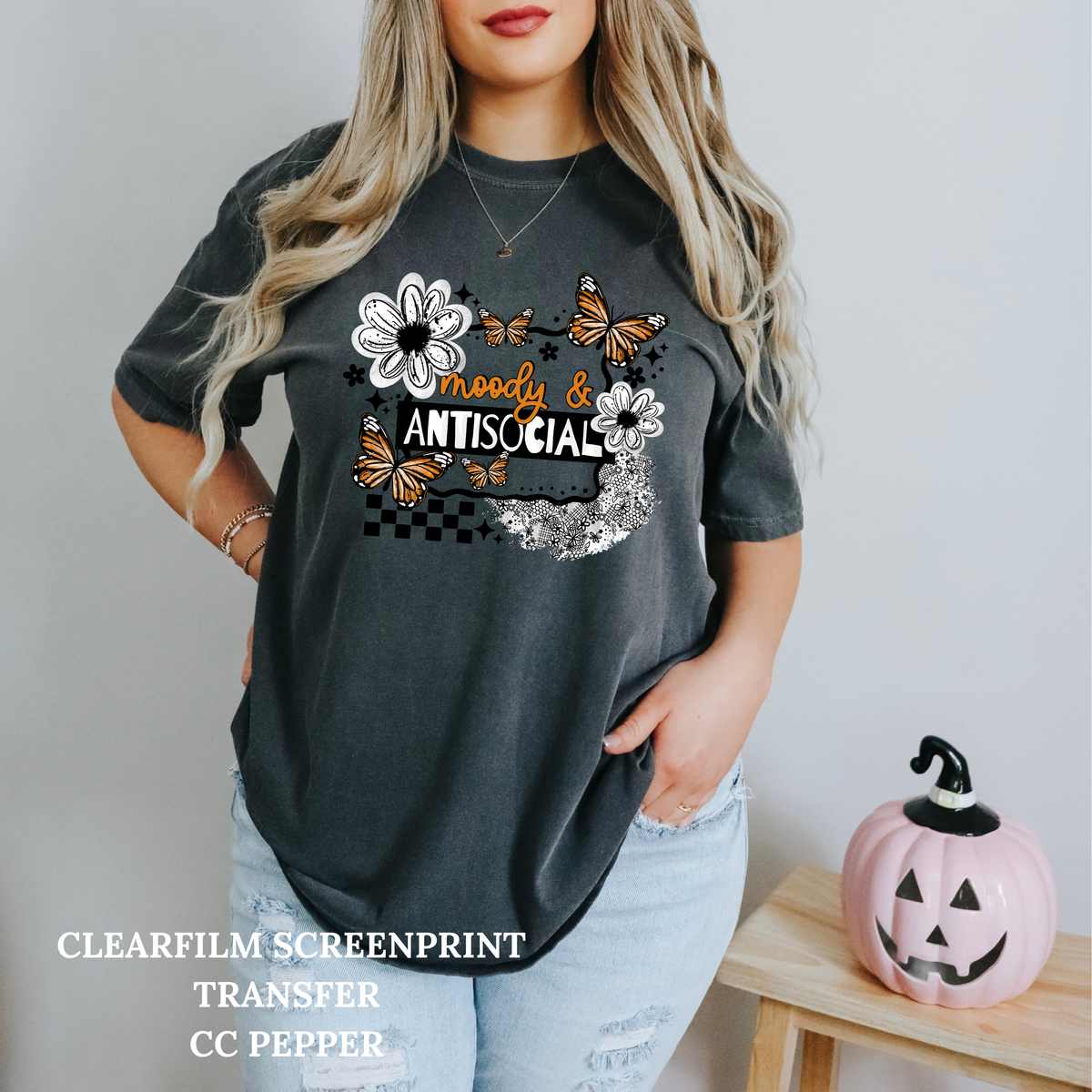 Moody & Antisocial -Clear Film Screen Print