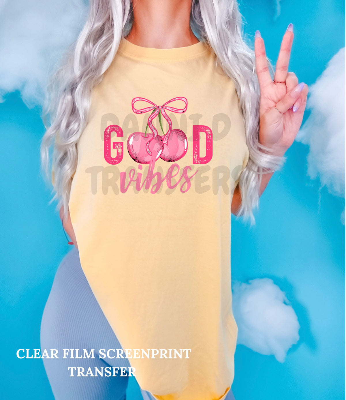 Good Vibes Cherries-Clear Film Screen Print
