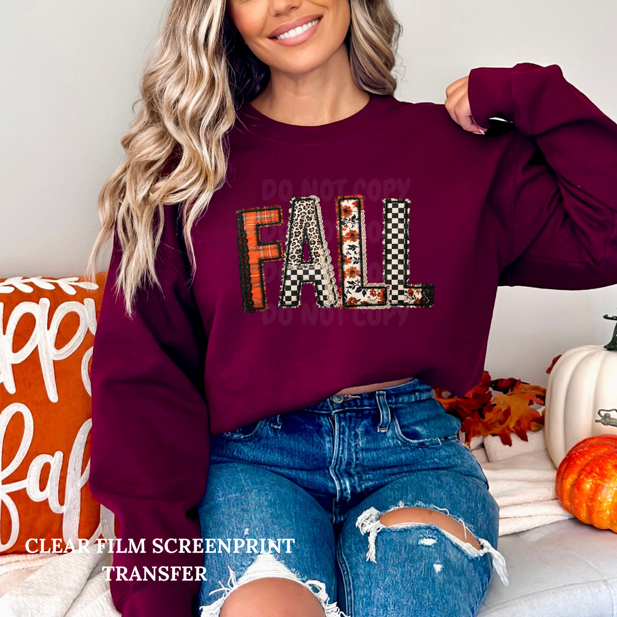 Fall Lace Patterns -Clear Film Screen Print