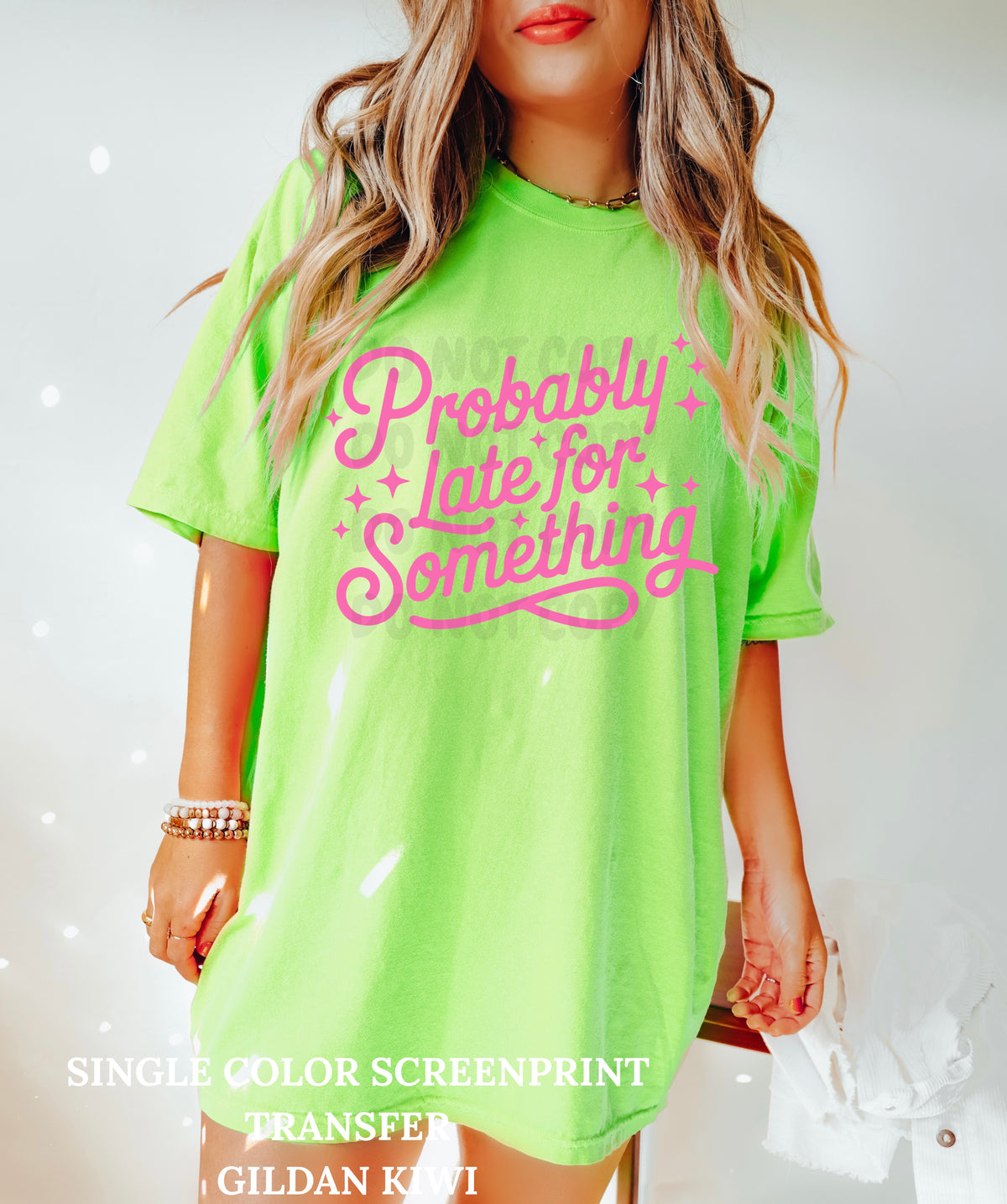 Probably Late Single Color  *PINK INK* Single Color Screen Print Transfer