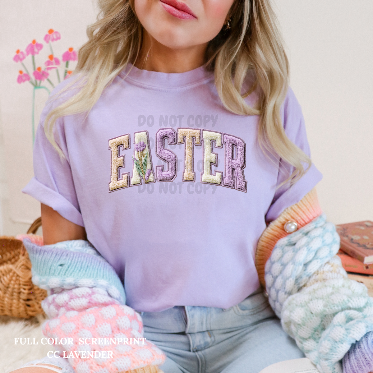 Faux Yarn Pastel Easter -Clear Film
