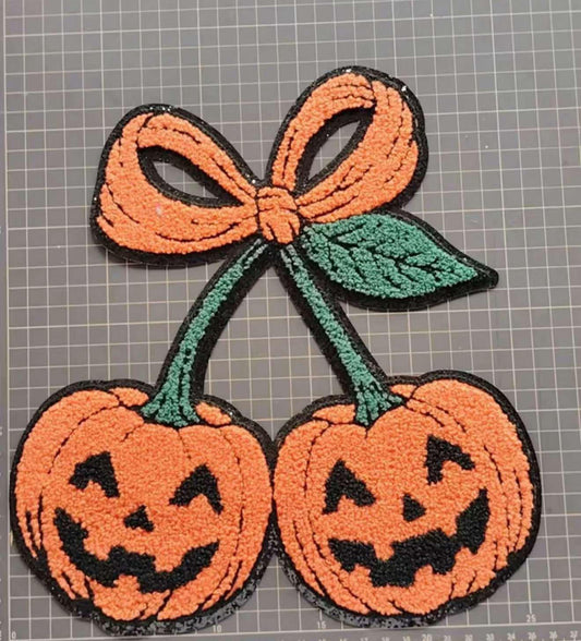 Pumpkin Cherries Chenille Patch