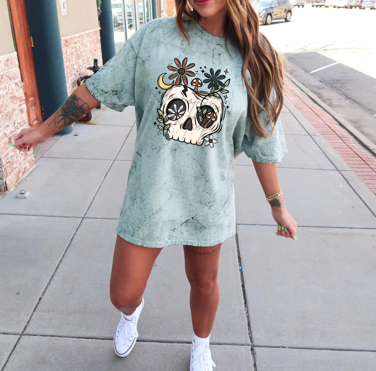 Floral Bubble Skull - Clear Film
