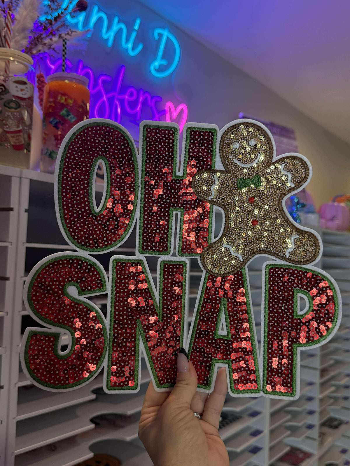 Oh Snap Sequin Chenille Patch