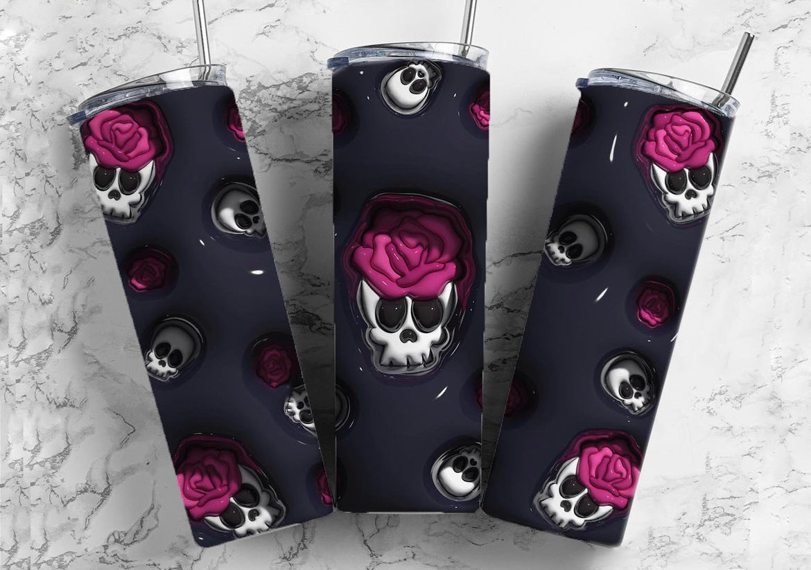 3D rose skelly bubble puff sublimation print