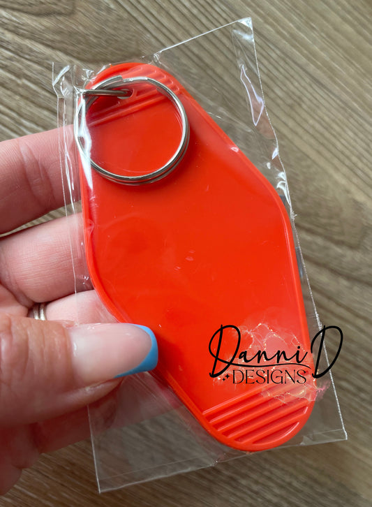 Red motel keychain blank