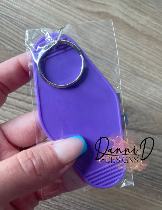 Purple motel keychain blank