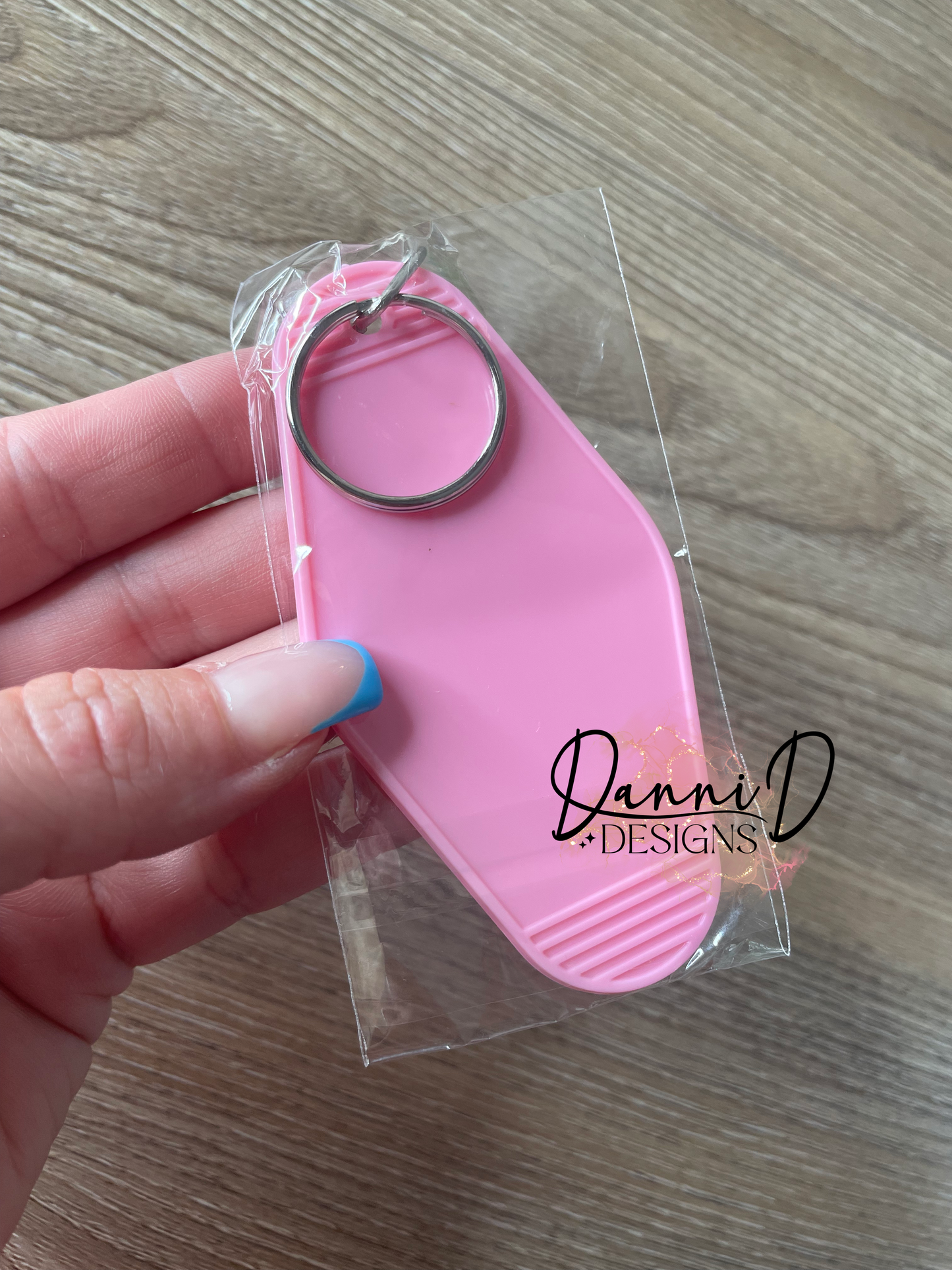 Pink motel keychain blank